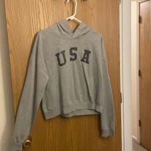 USA crop top hoodie